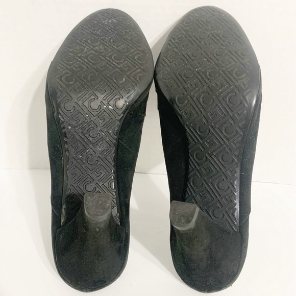 Liz Claiborne Cranberry Black 🖤 Suede Leather High Heel Clogs Mules Slip On - Picture 6 of 9